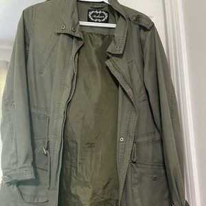 Long green fall jacket